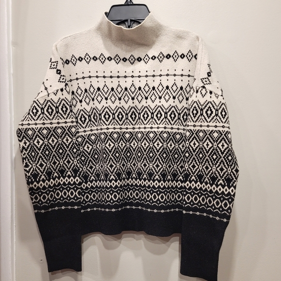 Joie Fair Isle Mock Neck Sweater - M - Picture 1 of 6